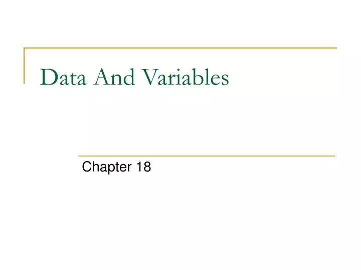 data and variables