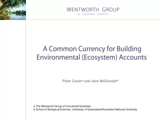 a common currency for building environmental ecosystem accounts