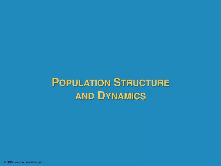 population structure and dynamics