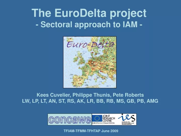 the eurodelta project sectoral approach to iam