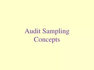 Audit Sampling Concepts