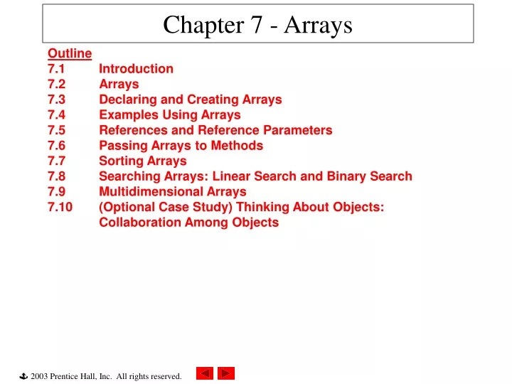 chapter 7 arrays