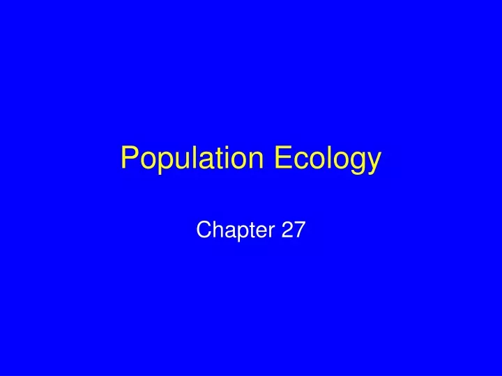 population ecology