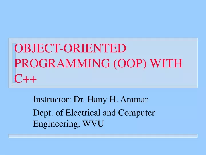 object oriented programming oop with c