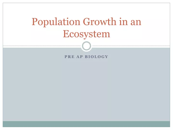 population growth in an ecosystem