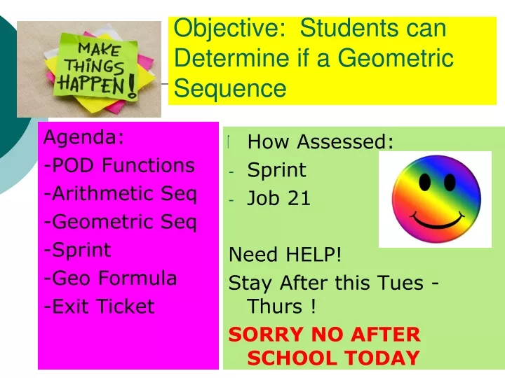 objective students can determine if a geometric sequence