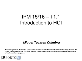 IPM 15/16 – T1.1 Introduction to HCI