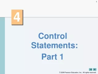 Control Statements:  Part 1