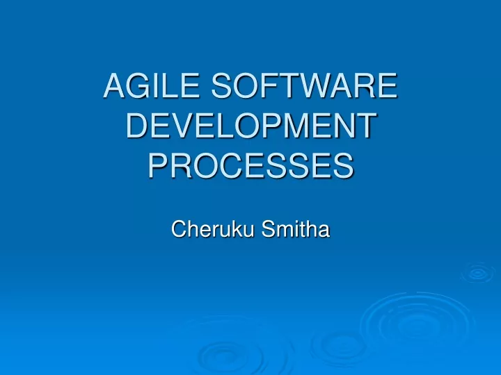agile software development processes