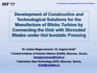 12 TH INTERNATIONAL CONFERENCE ON HOT ISOSTATIC PRESSING