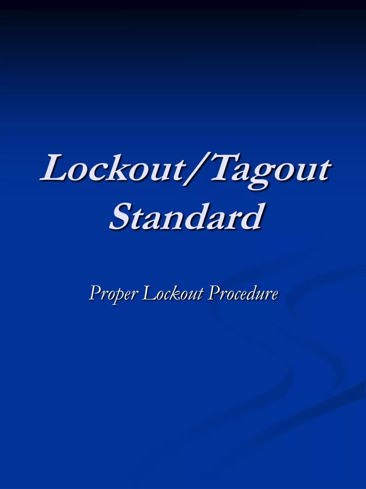 lockout tagout standard