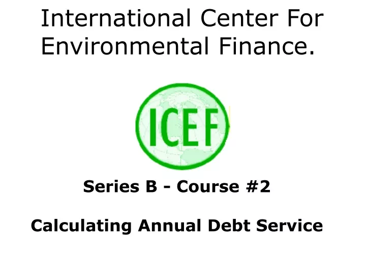 international center for environmental finance