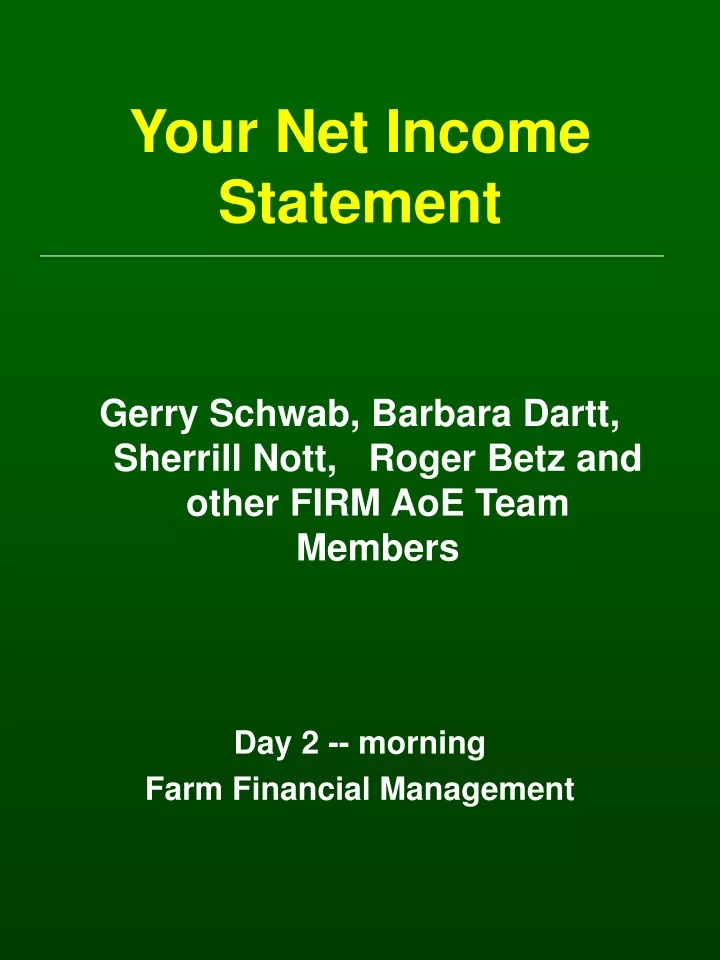 your net income statement