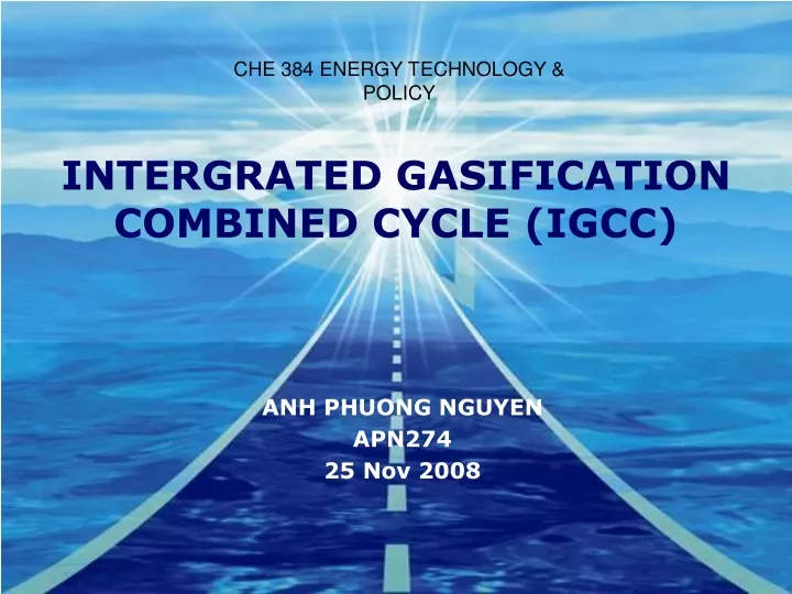 intergrated gasification combined cycle igcc