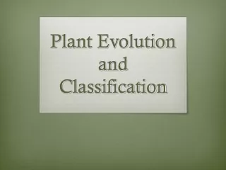 Plant Evolution and Classification