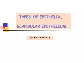 TYPES OF EPITHELIA,      GLANDULAR EPITHELIUM