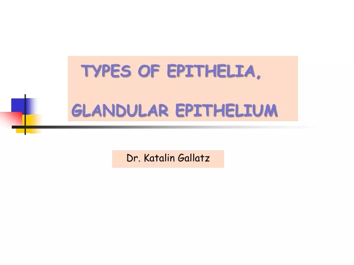types of epithelia glandular epithelium