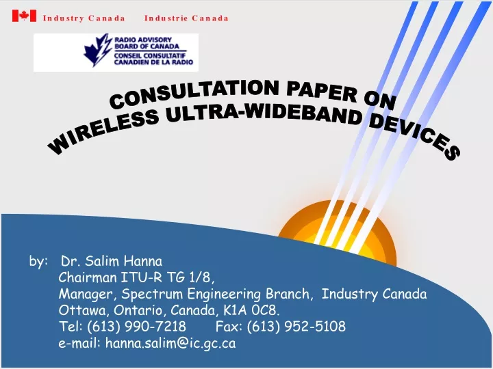 consultation paper on wireless ultra wideband