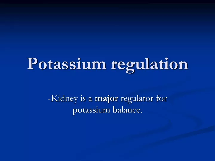 potassium regulation