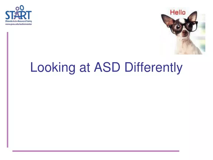 looking at asd differently