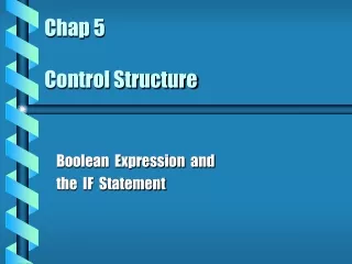 Chap 5 Control Structure