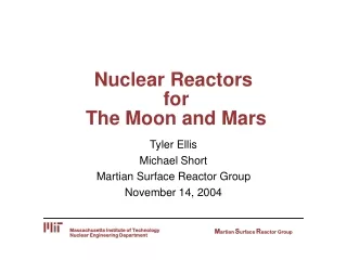 Nuclear Reactors  for  The Moon and Mars
