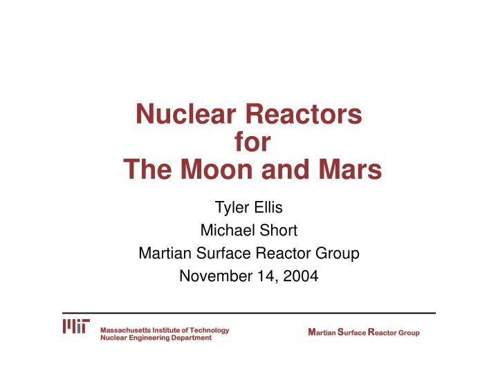 nuclear reactors for the moon and mars