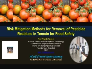 Risk Mitigation Methods for Removal of Pesticide Residues in Tomato for Food Safety