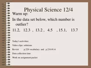 Physical Science 12/4