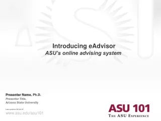 Introducing eAdvisor ASU’s online advising system