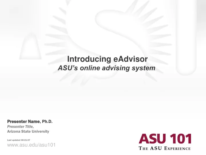introducing eadvisor asu s online advising system