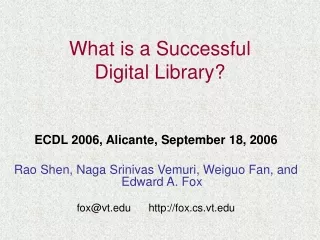 What is a Successful  Digital Library?