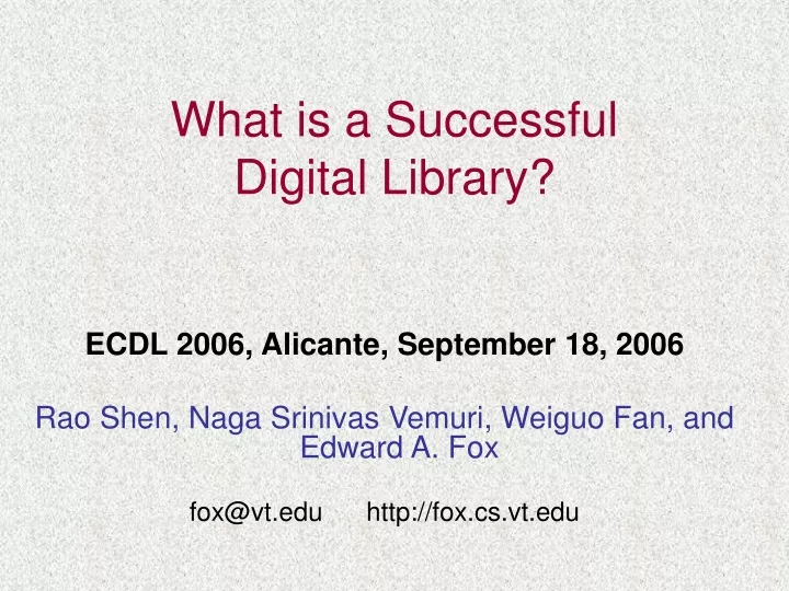 what is a successful digital library