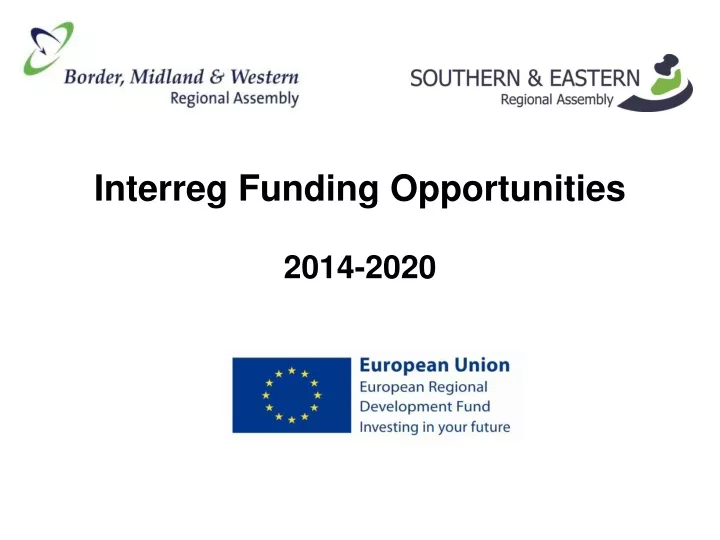 interreg funding opportunities 2014 2020