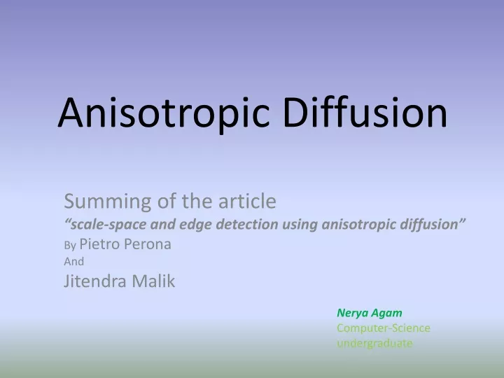 anisotropic diffusion