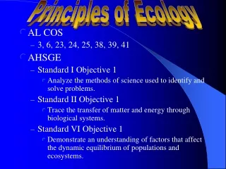 AL COS  3, 6, 23, 24, 25, 38, 39, 41 AHSGE  Standard I Objective 1