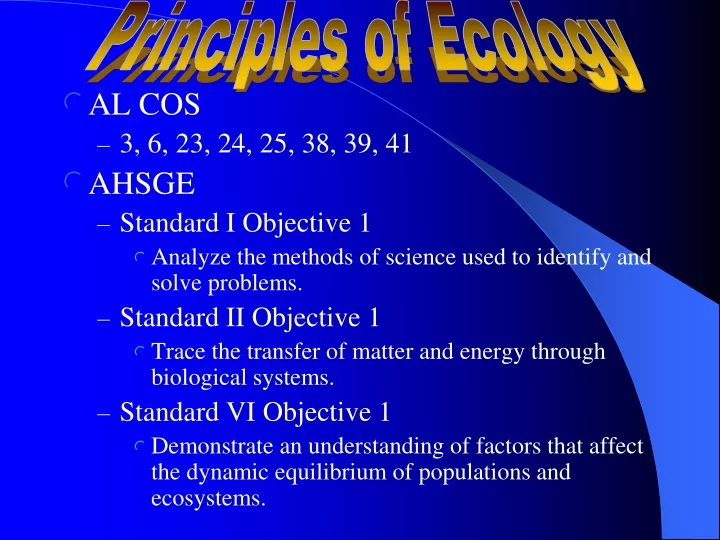 principles of ecology