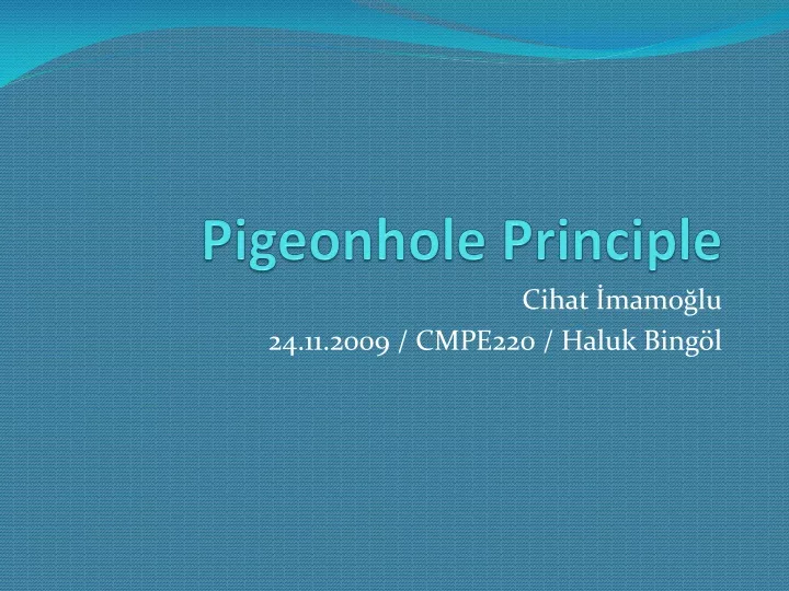 pigeonhole principle