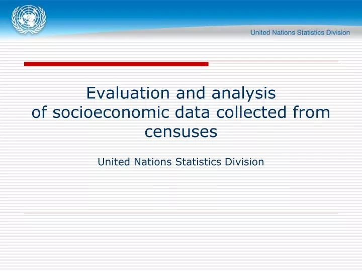 evaluation and analysis of socioeconomic data collected from censuses