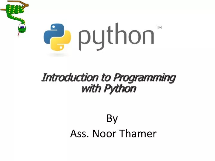 introduction to programming with python