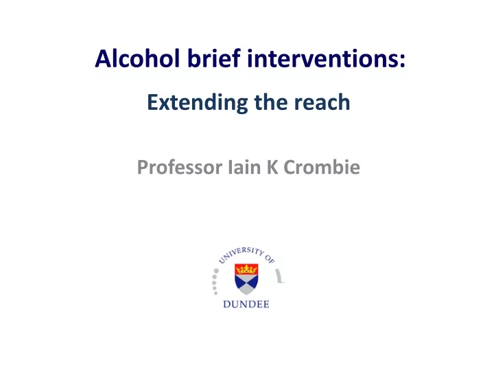 alcohol brief interventions