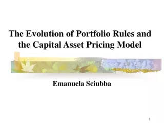 The Evolution of Portfolio Rules and the Capital Asset Pricing Model