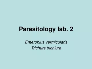 Parasitology lab. 2