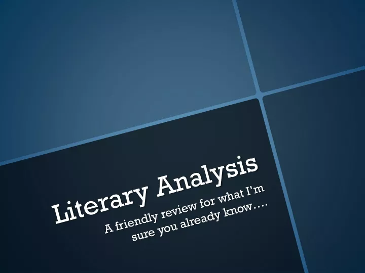 literary analysis