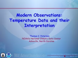 Modern Observations: Temperature Data and their Interpretation