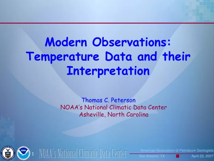 modern observations temperature data and their interpretation