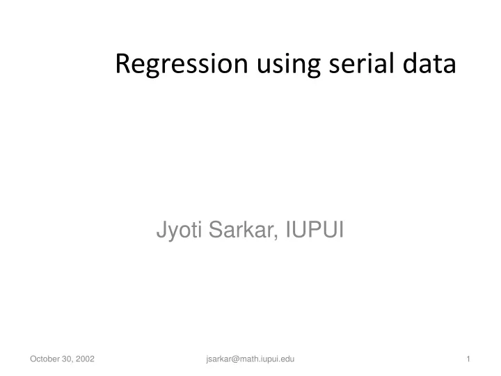 regression using serial data