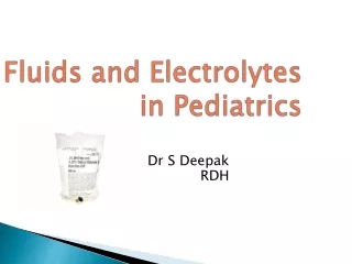 Fluids and Electrolytes in Pediatrics