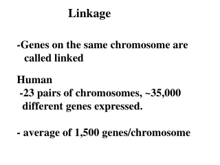 Linkage -Genes on the same chromosome are          called linked