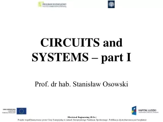 CIRCUITS and SYSTEMS – part I